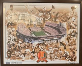 Ocean Bank Commemorative "Miami Orange Bowl" Football Collage