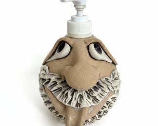Whimsical Ceramic Face Jug Soap Dispenser