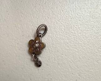 Sterling Silver Flower Charm with Dangle
