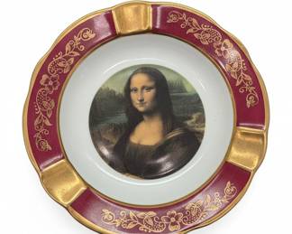 Limoges Ashtray with Mona Lisa