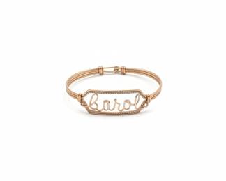Personalized Name Wire Bangle Bracelet