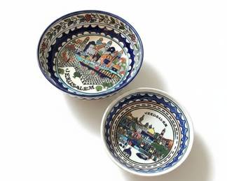 Ceramic Bowls Depicting Jerusalem-Set of 2