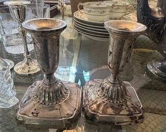 Weighted Sterling Silver Candlesticks (Pair) by M. Fred Hirsch