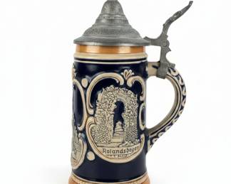 German Beer Stein - Cologne Cathedral and Rolandsbogen
