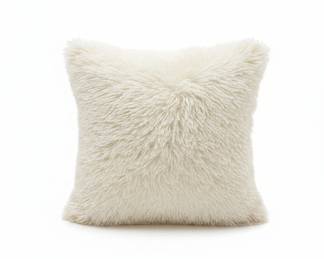 Faux Mongolian Lamb Fur Throw Pillow