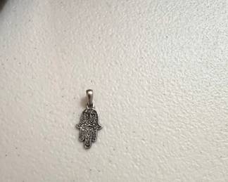 Sterling Silver Hamsa Hand Pendant