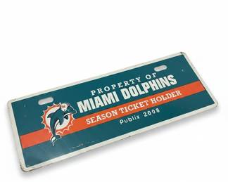 Miami Dolphins 2008 Season Ticket Holder Metal Plate