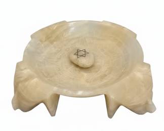 Alabaster Decorative Bowl with Star of David