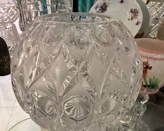 Cut Crystal Round Vase