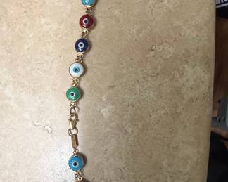 14K Gold Filled Evil Eye Bracelet
