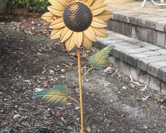 Metal Sunflower Garden Stake