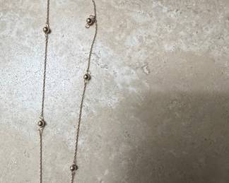 Gold Bead Station Necklace