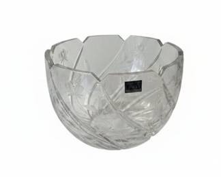 Etched Crystal Bowl with Floral Motif