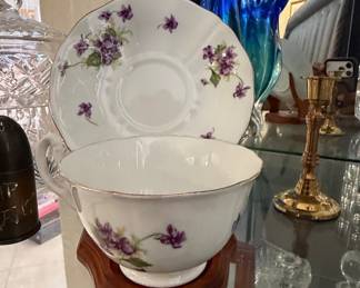 Adderley "Violets" Teacup and Saucer Set (Lawley)