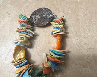 Bohemian Style Shell and Bead Bracelet with Inspirational Charm