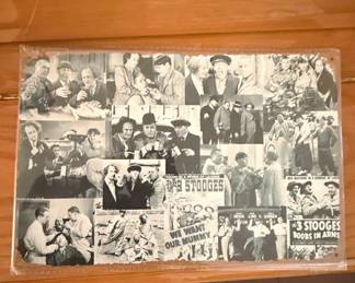 The Three Stooges Collage Metal Sign