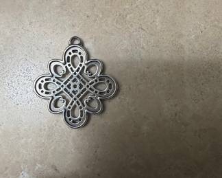 Pewter Celtic Filigree Quatrefoil Pendant
