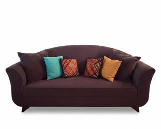 Plum Velvet Sofa by Mitchell Gold + Bob Williams