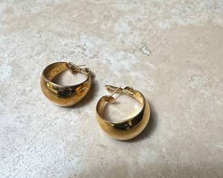 14k Yellow Gold Chunky Hoop Earrings