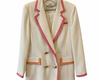 Lillie Rubin Vintage Women's Double-Breasted Suit with Contrast Trim