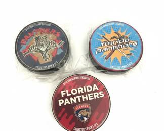 Florida Panthers 30th Anniversary Collector's Pucks - Set of 3