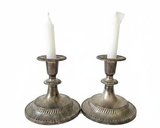 Pair of Silver-Plated Candlesticks