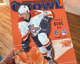Florida Panthers 'The Growl' Magazine Featuring Pavel Bure - November 3, 2001 vs. New York Rangers