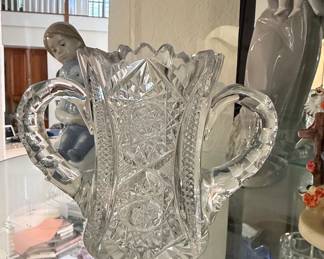 American Brilliant Cut Glass "Star and Fan" Pattern Pitcher