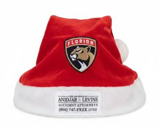 Florida Panthers Hockey Team Santa Hat with Law Firm Logo