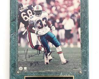 Kareem Abdul-Jabbar Autographed Miami Dolphins Photo Plaque