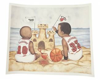 Miami Heat "Hardaway & Mourning" Baby Art Print by Kenneth Gatewood