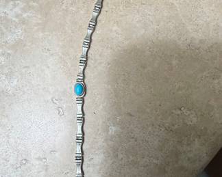 Sterling Silver and Turquoise Link Bracelet