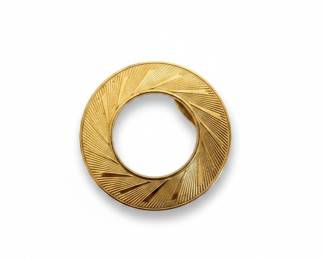 Vintage Gold Tone Circle Brooch