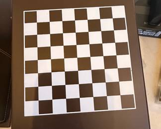 Wooden Chess Set with Wine Accessories