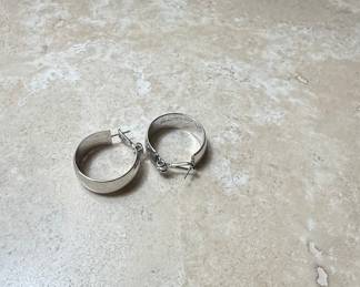 Sterling Silver Chunky Hoop Earrings