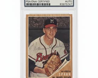 Warren Spahn Autographed Baseball Card