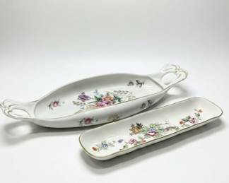 Staffordshire England "Pagoda" Pattern Relish Dish Set
