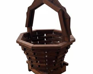 Wooden Octagonal Planter Basket with stand