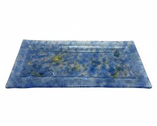 Fused Glass Rectangular Tray with Embedded Elements