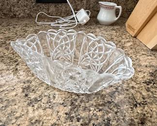 Cut Crystal Serving Bowl - Godinger Dublin Pattern
