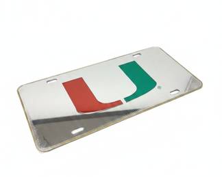 University of Miami Hurricanes "U" Logo License Plate