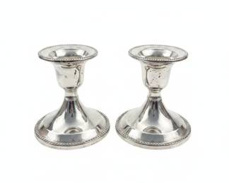 Pair of Silver-Plated Candlesticks