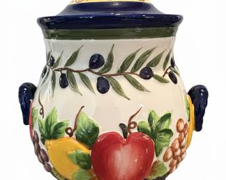 Audile "Mediterranean Harvest" Ceramic Biscotti Jar