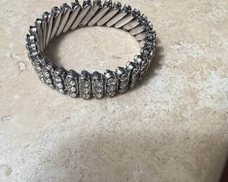 Vintage Rhinestone Expansion Bracelet - Made in Japan