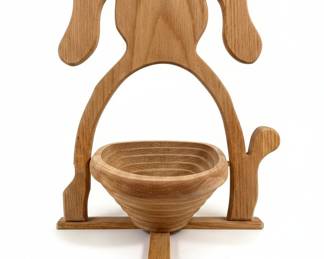 Wooden Dog-Shaped Collapsible Fruit Bowl