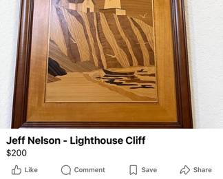 Jeff Nelson - Lighthouse Cliff Wood Inlay Art
