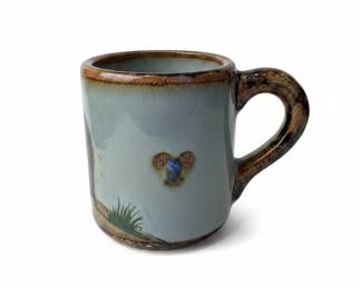 Handmade Ceramic Mug with Animal Motif - Possibly Gwen Frostic