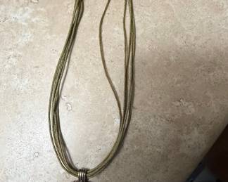 Bohemian Style Pendant Necklace with Multi-Strand Cord