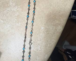 Sterling Silver and Turquoise Link Necklace