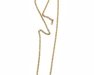Gold Tone Rope Chain Necklace